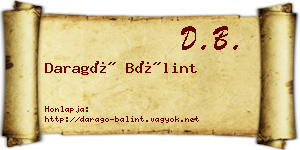 Daragó Bálint névjegykártya